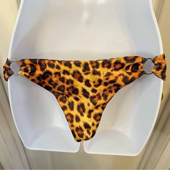 NWOT Joues De Sable Hanna Leopard Low Cut Swim Bottom Size XL - Picture 3 of 6